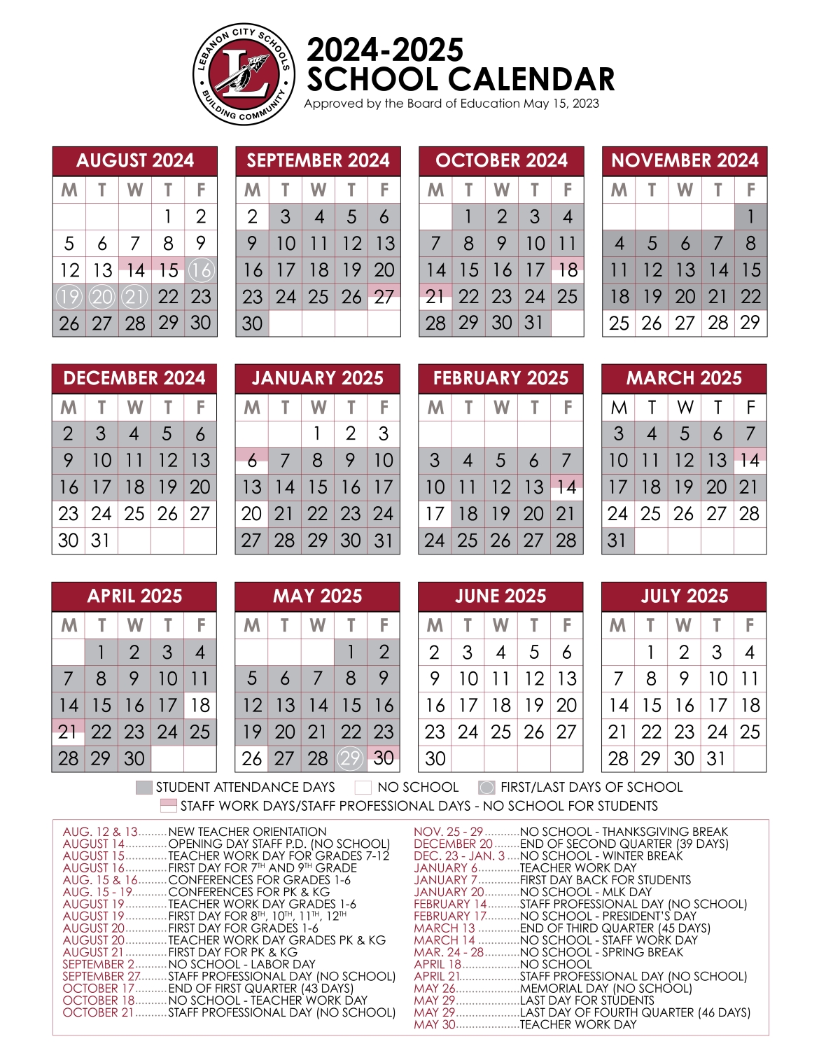2024.2025 LCS Calendar